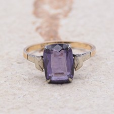 9ct Gold Synthetic Colour Changing Sapphire Ring | UK Size K 1/2 | US Size 5.5