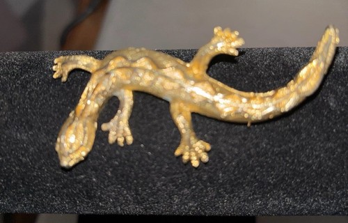 Vintage gold tone lizard - vintage,