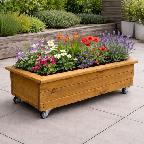 Heavy duty wooden planter - duty, on