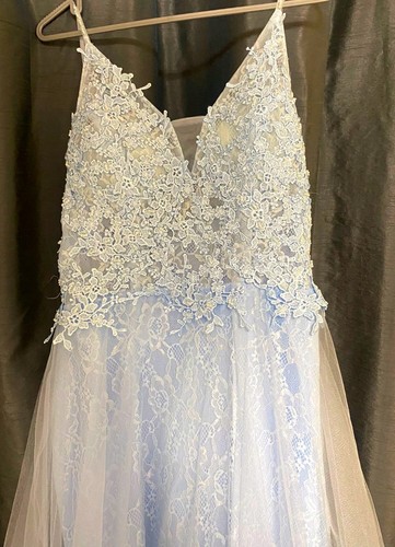 Light blue floral lace - floral,