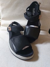 Womans Hotter Sandals Black Leather Open Toe Size 6.5