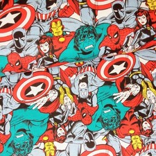 Super Hero Marvel Comic 100% Cotton Fabrics 20 Designs Per 50cm