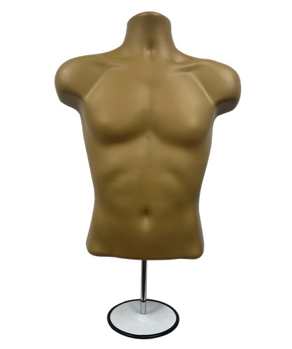 Male torso mannequin bronze - male,