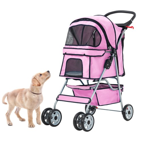 Wheels dog cat stroller for - 4,