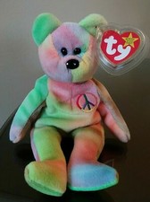 RARE Ty Beanie Baby Peace Bear
