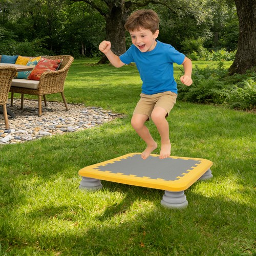 Kids trampoline square yellow - kids,