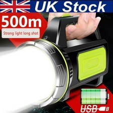 LED Searchlight Hand Lamp Torch Work Light USB Rechargeable Spotlight Flashlight
