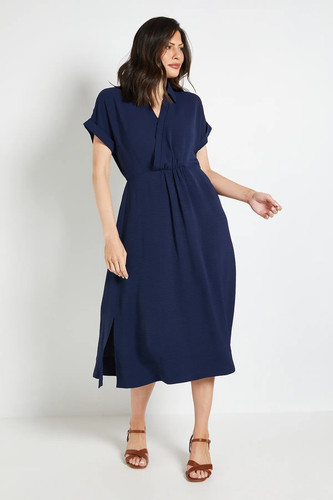 Wallis navy fit flare - fit, dress