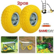 2 x 10" PUNCTURE BURST PROOF SOLID RUBBER SACK TRUCK TROLLEY WHEELS SPARE TYRES