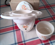 Vintage Ceramic Wall Mounted Cup and Toothbrush Holder