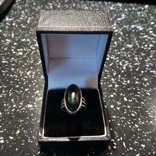 Vintage Ola Gorie Orkney Rare Silver Onyx Ring In Display Box