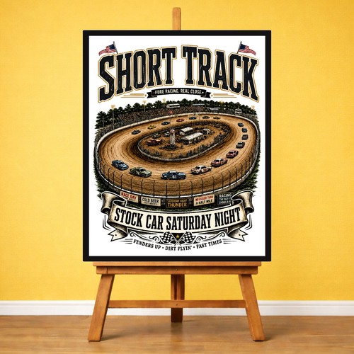 Short track vintage poster - vintage,
