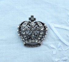 Silver Sparkle Royal Crown Brooch / Pendent
