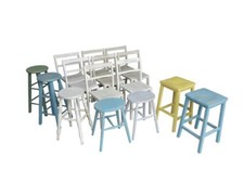 Hand painted stacking chairs - hand, /