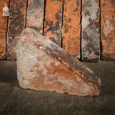Coping Bricks, Red Triangle, Batch of 64 Reclaimed Angled Quarter