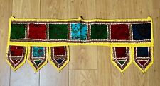 Yellow Indian Cotton Ethnic Hand Stitched Pelmet Decorative Banner 97cm x 36cm