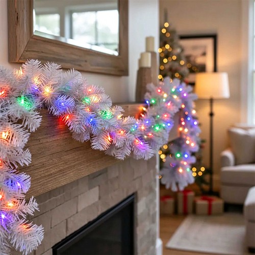 9ft white christmas - 9ft, garland