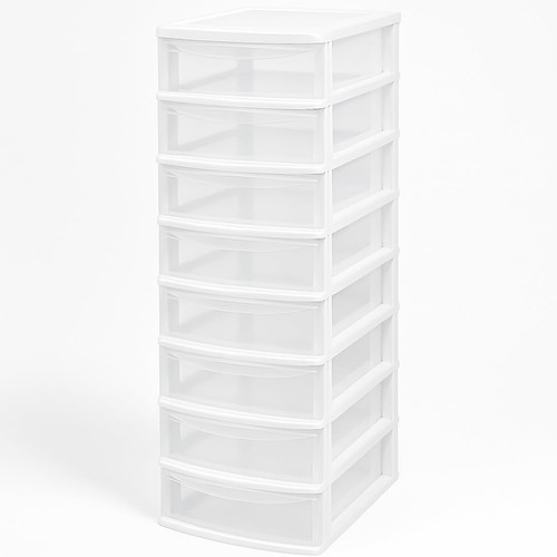 White clear plastic storage - a4,