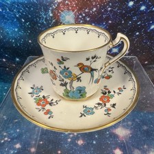 Tuscan china Bird of Paradise vintage demitasse cup and saucer