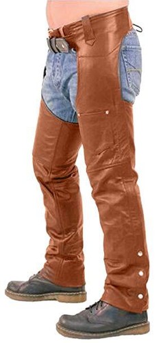 Mens bikers chaps real - real, leather
