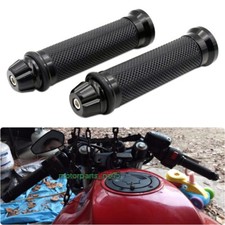 7/8" Motorcycle Handlebar Rubber Gel Hand Grips Bar End Cap Plug CNC Aluminum