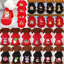 Christmas Pet Hoodie Winter Dog Fleece Vest Jacket Puppy Cat Sweater Clothes UK