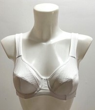 Ex M&S  White  Sports Bra High Impact Underwired Non-Padded Size 32B-42H