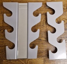 A Set of Two Contemporary Wall Coat/ Umbrella Hangers - Light Grey - With Mirror