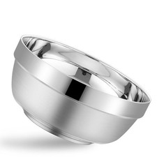 Double-Layer Metal Bowl Large Capacity Round Bowl Multi-Purpose Mix