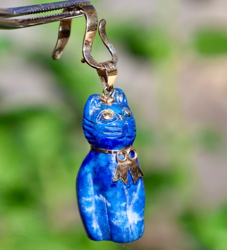 14k yellow gold lapis - lapis, lazuli