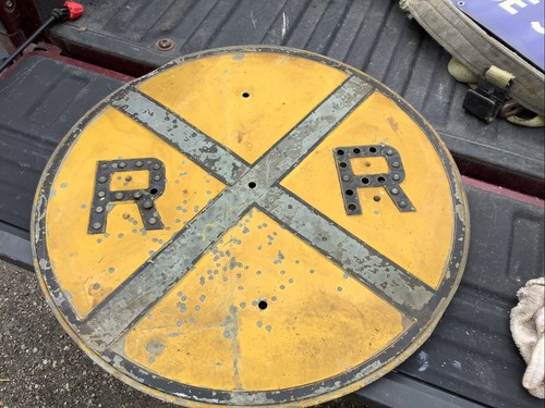 Antique railroad crossing sign - antique,