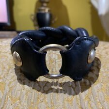mui mui prada black leather cuff bracelet
