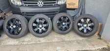 4 used tyres with black vw alloys taken from a VW T5
