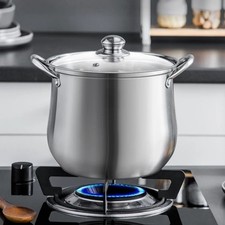 Stock Pot Large Stainless Steel Soup Stew Brew Boiling Cooking Large Kitchen NEW