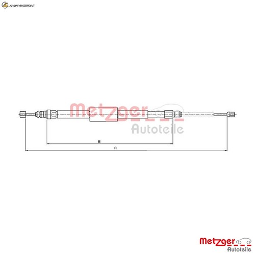 Cable parking brake 6687 - parking, 10.6687