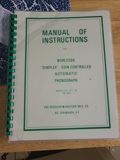 juke box   Wurlitzer Manual Of Instruction. Models 312, 412, 35 Of 1936
