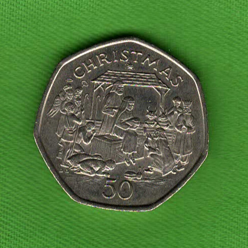 1991 isle man - christmas, 50p