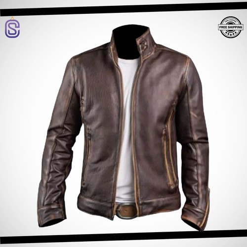 Men genuine distressed brown - distressed,