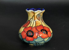 Old Tupton Ware Hand Painted Tube Lined Poppy Design Vase