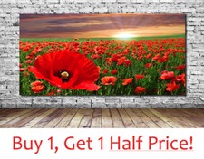 POPPY FIELD AT SUNSET CANVAS
