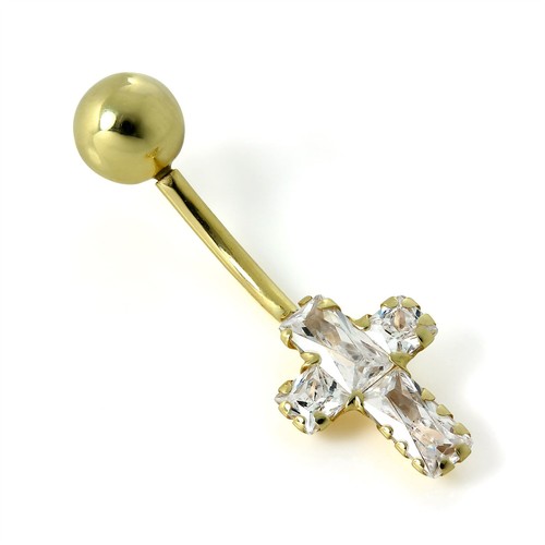 9ct gold clear crystal - clear,