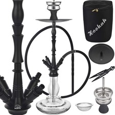 ADMY Shisha Set, Hookah 85 cm Aluminium | Water Pipe Complete Set with 4 Connect