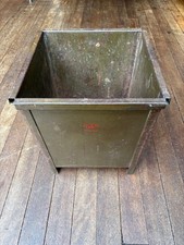 1940s Industrial Factory Metal Waste Paper Bin by 'Stolantic Steel Equipment'