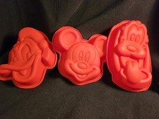 Disney X3 red  silicone moulds Mickey Mouse - Pluto - Donald Duck great fun