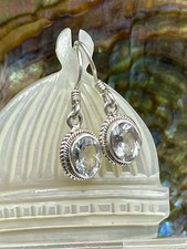 Suarti Style 925 Sterling Silver Sparkling Aquamarine Gemstone Hook Earrings 