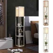 Floor Lamp Standing Light with 3 Open Shelves for Living Room