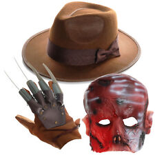 DREAM KILLER FANCY DRESS COSTUME HALLOWEEN BROWN HAT AND HAND CLAW ACCESSORIES