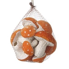Autumnal Home Decor - Heaven Sends Faux Net of Orange Toadstools Halloween