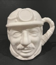 Staffordshire Character Jugs -  Miner  - White  Unpainted Collectible