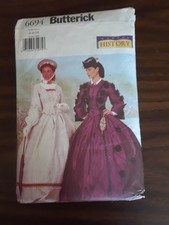 Butterick 6694 UNCUT sizes 6 8 10 Victorian Dress Pattern 1860s
